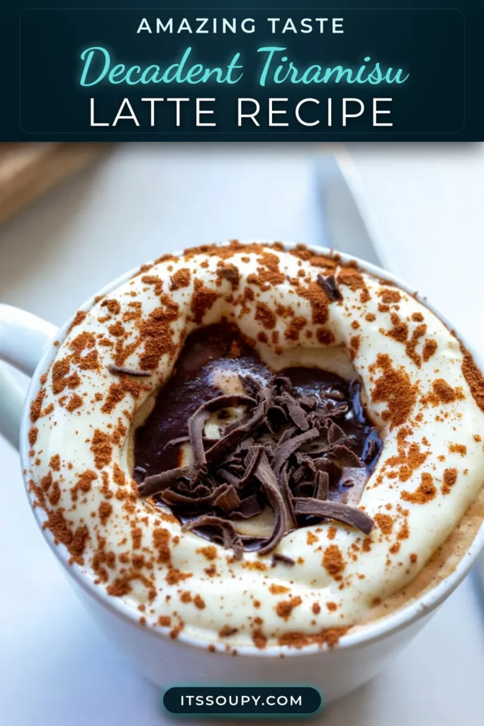 Indulge in the rich flavors of our Hot Tiramisu Latte recipe, a delightful twist on your favorite Tiramisu coffee drink! This homemade latte with mascarpone combines espresso and creamy milk for a luscious espresso dessert drink. Perfect for cozy evenings, it's topped with cocoa and chocolate shavings. Treat yourself to this creamy coffee with cocoa today! Try the recipe and share the warmth! #TiramisuLatte #CoffeeLovers #HomemadeLatte #EspressoDessert