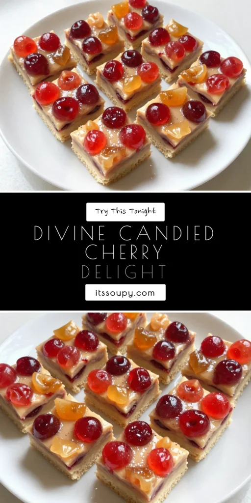 Indulge in the festive flavor of homemade divinity with these delightful candied cherry squares! This easy holiday treat combines the sweetness of candied cherries and the classic texture of divinity candy. Perfect for sharing or enjoying at home, these cherry dessert squares are a must-try this season. Make your holidays sweeter by saving this simple divinity candy recipe for your next gathering! #CandiedCherrySquares #DivinityCandyRecipe #EasyHolidayTreats #CherryDessertSquares