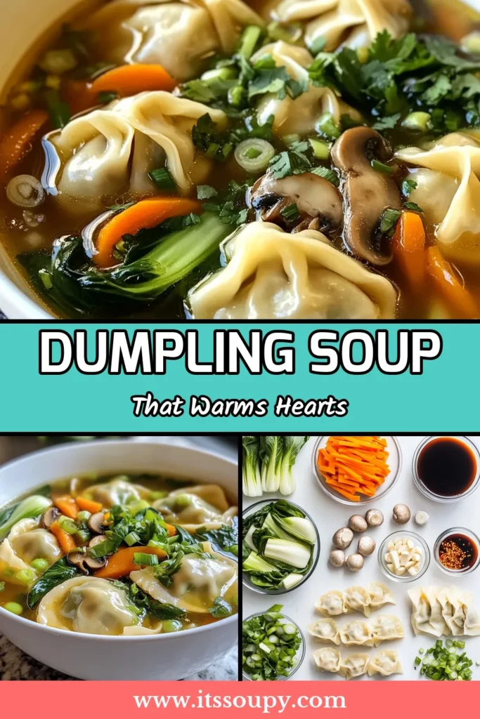 Warm up with a comforting bowl of Asian Dumpling Potsticker Soup! This easy Asian soup recipe combines savory dumpling soup flavors with homemade dumpling broth, using frozen dumplings, fresh veggies, and aromatic spices. Perfect for a cozy dinner, this potsticker soup recipe is not only quick to make but also deliciously satisfying. Dive into this delightful soup today! #AsianDumplingSoup #PotstickerSoupRecipe #EasyAsianSoup #HomemadeDumplingBroth