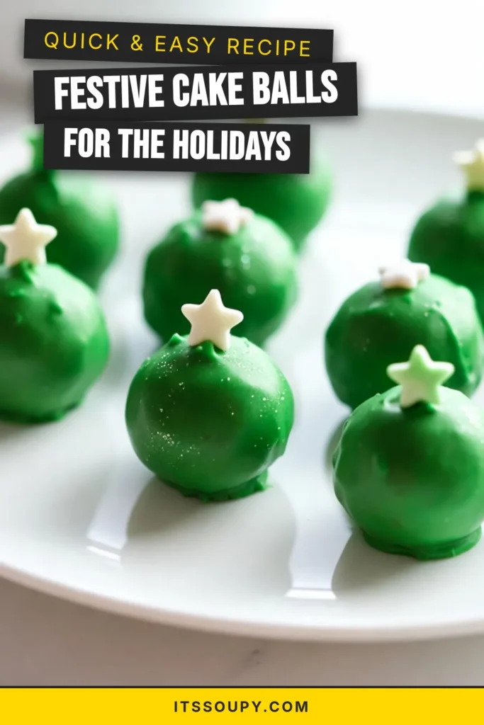 Delight your holiday gatherings with these Christmas Tree Cake Balls! Perfectly festive, these Christmas cake balls are easy to make and will be a hit among family and friends. Coated in green candy melts and adorned with edible glitter, these holiday dessert recipes are the ideal festive cake pops. Create these delicious Christmas tree treats that bring joy to your celebrations! Click to discover the full recipe! #ChristmasDesserts #CakePops #HolidayBaking #EdibleGlitter