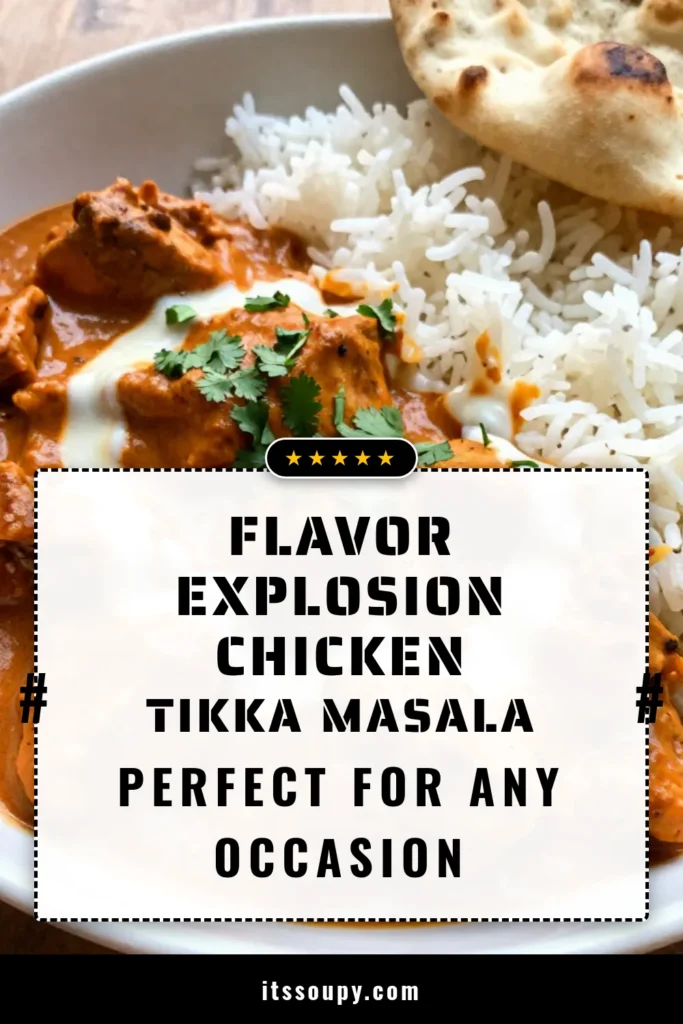 Discover the ultimate Spicy Chicken Tikka Masala recipe that brings authentic Indian flavors right to your kitchen! This easy Chicken Tikka Masala features tender chicken marinated in creamy yogurt and spices. Made with simple ingredients, it’s perfect for dinner. Treat yourself to a delicious meal and impress your family with this creamy Chicken Tikka Masala. Save this recipe for later! #IndianCuisine #ChickenTikkaMasala #SpicyFood #RecipeInspiration