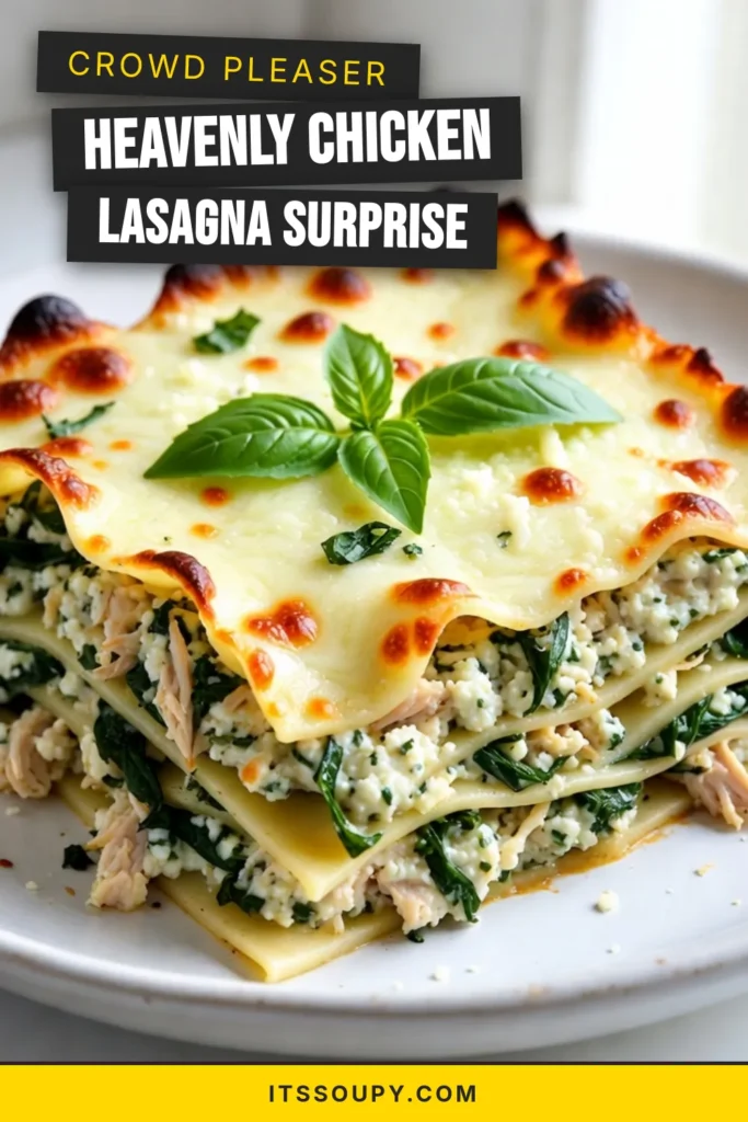 Discover the ultimate chicken lasagna recipe that will impress your family and friends! This easy lasagna with chicken features layers of tender chicken, creamy ricotta, fresh spinach, and gooey mozzarella. Perfect for weekday dinners or gatherings, homemade chicken lasagna is a crowd-pleaser. Get ready to savor every bite! Try this spinach lasagna recipe today and elevate your dinner game. Save for later! #ChickenLasagnaRecipe #UltimateChickenLasagna #EasyLasagnaWithChicken #HomemadeLasagna