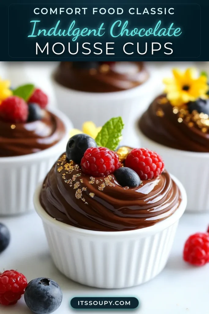 Delight your holiday guests with these Christmas chocolate mousse cups! This easy chocolate dessert blends rich dark chocolate with whipped cream for a luscious festive chocolate mousse that’s perfect for any celebration. Follow our chocolate mousse cups recipe for a delectable treat that will impress everyone. Make this holiday dessert recipe your go-to for Christmas festivities! Save this pin for later and enjoy! #ChristmasChocolateMousse #HolidayDessertRecipes #EasyChocolateDessert #FestiveChocolateMousse