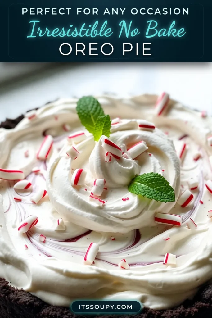 Indulge in the festive flavors of our No-Bake Peppermint Oreo Pie, the perfect addition to your holiday dessert ideas! This Easy No-Bake Pie Recipe combines creamy peppermint filling with a crunchy Oreo crust, making it a delightful treat for any gathering. With just a few simple ingredients, this Oreo Pie Recipe is sure to impress. Don't miss out—try this festive classic today! Save for later and share your love for peppermint desserts! #NoBakePie #PeppermintDesserts #OreoPie #HolidayDessertIdeas