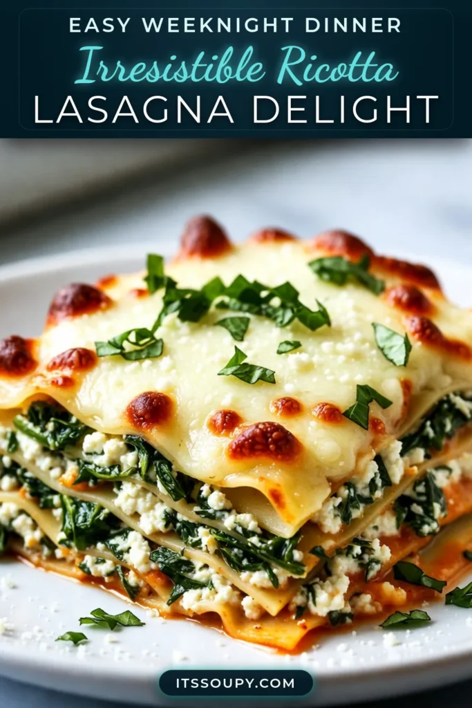 Discover the ultimate Sunday lasagna recipe with this delicious ricotta cheese lasagna featuring fresh spinach. Perfect for a cozy vegetarian lasagna dinner, this easy baked lasagna recipe is layered with creamy ricotta and gooey mozzarella. Impress your family and friends with homemade lasagna they’ll love! Try it today and save for your next Sunday feast! #LasagnaLovers #VegetarianRecipes #EasyDinner #HomemadeLasagna
