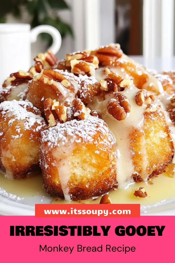 Indulge in this delicious sticky monkey bread recipe that's perfect for any occasion! This easy monkey bread combines biscuit dough with sweet cinnamon, creating a delightful biscuit dough dessert. Drizzled with icing, this cinnamon monkey bread is sure to impress. Gather your friends and family, and treat them to warm monkey bread with icing that you can pull apart. Save this fun recipe today! #StickyMonkeyBread #MonkeyBread #DessertRecipes #BiscuitDough