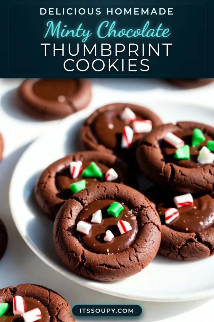 Indulge in the perfect holiday treat with these Mint Chocolate Thumbprint Cookies! This easy thumbprint cookie recipe combines rich chocolate and refreshing peppermint for a delightful dessert. Perfect for holiday cookie recipes, these peppermint chocolate cookies are sure to impress. Try this chocolate peppermint dessert that will leave everyone asking for more! Save this recipe for your holiday baking! #MintChocolate #ThumbprintCookies #HolidayBaking #DessertIdeas