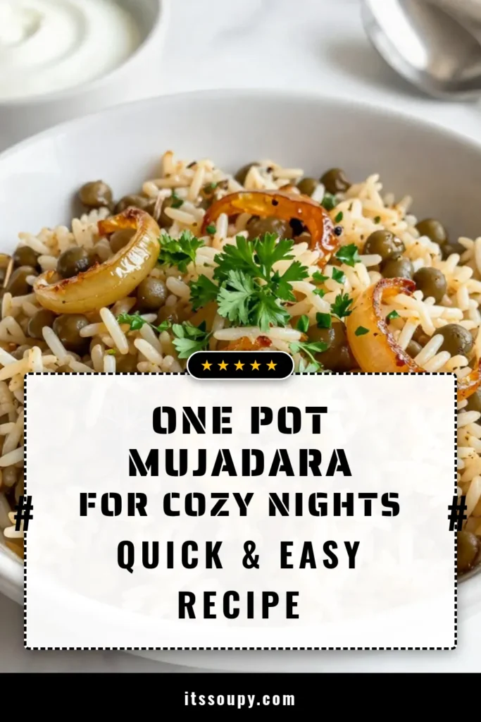 Discover the delightful flavors of this easy one-pot Mujadara recipe! Packed with lentils and rice, this vegetarian Mujadara is a hearty and nutritious meal perfect for any occasion. Featuring caramelized onions and aromatic spices, this flavorful lentil rice dish will satisfy your cravings. Try this hearty Mujadara recipe today and enjoy a comforting, wholesome meal. Save now for your next cooking adventure! #Mujadara #VegetarianRecipes #OnePotMeal #LentilRice