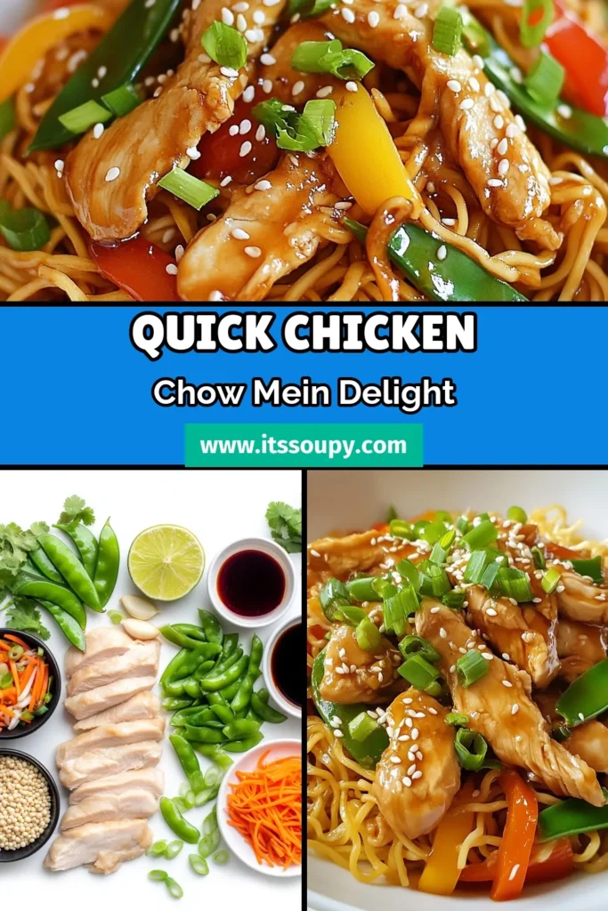 Discover the ultimate Chicken Chow Mein recipe that's perfect for a quick Asian noodles dish! This easy chicken stir-fry is packed with fresh vegetables, making it not only delicious but also nutritious. Perfect for weeknight dinners, this homemade chow mein with chicken takes just 30 minutes to prepare. Try it tonight and enjoy the burst of flavors! Save this recipe for later and impress your family and friends! #ChickenChowMein #EasyChickenStirFry #HomemadeChowMein #QuickAsianNoodles