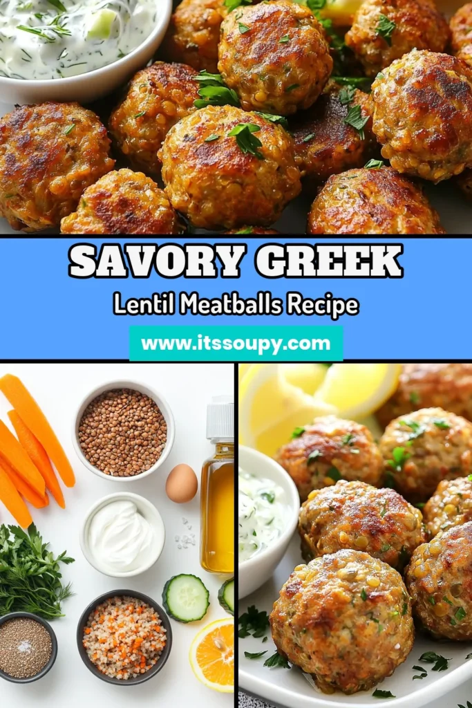 Discover the joy of Mediterranean lentil meatballs with this baked Greek meatballs recipe that’s packed with flavor! Make these hearty vegan meatballs using simple ingredients and pair them with a delicious healthy tzatziki sauce. Perfect for any Greek-inspired dishes, these lentil meatballs are a wholesome choice for your next meal. Try this easy recipe today and elevate your dining experience! #MediterraneanRecipes #VeganMeatballs #HealthyEating #GreekFood