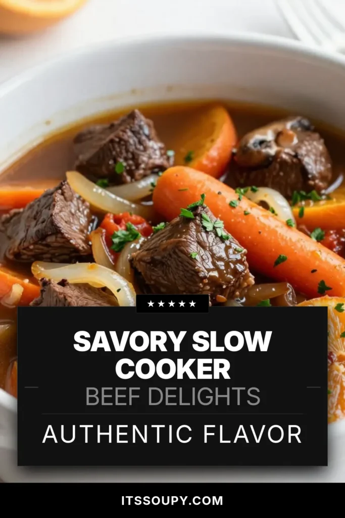 Discover the ultimate comfort dish with this slow cooker beef bourguignon! This easy beef bourguignon is the perfect hearty beef stew recipe that combines tender beef chuck and fresh vegetables for an unforgettable meal. Just set your slow cooker and let it transform simple ingredients into rich flavors over hours. Perfect for busy days or cozy nights, this beef chuck recipe is a must-try. Save this recipe now for your next slow cooker meals! #BeefBourguignon #HeartyStew #SlowCookerRecipes #BeefChuck
