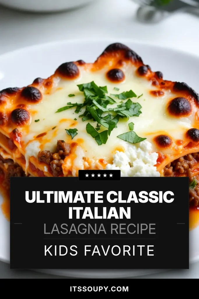 Discover how to make a classic lasagna recipe that will transport your taste buds straight to Italy! This traditional Italian lasagna is filled with ricotta, mozzarella, and a hearty meat sauce, using authentic Italian lasagna ingredients. Follow our lasagna baking instructions and get pro homemade lasagna tips for the perfect dish. Ready to impress? Save this recipe for your next family dinner! #LasagnaRecipe #ItalianCuisine #ComfortFood #HomemadeLasagna