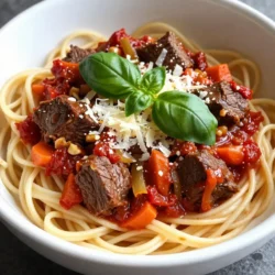 - 2 pounds beef chuck roast, cut into large chunks - 2 tablespoons olive oil - 1 medium onion, finely chopped - 3 cloves garlic, minced - 1 carrot, diced - 1 celery stalk, diced - 1 can (28 ounces) crushed tomatoes - 2 tablespoons tomato paste - 1 cup beef broth - 1 teaspoon dried oregano - 1 teaspoon dried basil - Salt and pepper to taste - Fresh basil leaves for garnish - Grated Parmesan cheese for serving The main ingredients create a rich and hearty dish. The beef chuck roast gives it a nice flavor. Searing the beef in olive oil adds depth. Chopping onion, garlic, carrot, and celery makes the base of the sauce. Crushed tomatoes and tomato paste bring the sauce together. Beef broth adds moisture and flavor. Oregano and basil give it that Italian touch. Salt and pepper help balance the taste. Fresh basil and Parmesan cheese are great for serving. - Additional spices for flavor - Alternative garnishes You can add other spices for a kick. Think about red pepper flakes for heat. Fresh herbs like parsley also work well. For garnishes, try different cheese types. You might enjoy ricotta or a sprinkle of feta. These small changes can make the dish even more exciting! {{ingredient_image_1}} - Searing the beef: Start by heating 2 tablespoons of olive oil in a large skillet over medium-high heat. Once the oil is hot, add 2 pounds of beef chuck roast cut into large chunks. Sear the beef on all sides until it turns brown, which takes about 4 to 5 minutes. This step adds great flavor. After browning, transfer the beef to your slow cooker. - Sautéing the aromatics: In the same skillet, add 1 medium onion (finely chopped), 1 diced carrot, 1 diced celery stalk, and 3 minced garlic cloves. Cook these for about 3 to 4 minutes until they soften and their aromas fill your kitchen. This step builds a tasty base for your dish. - Adding vegetables and liquids to the slow cooker: Once the aromatics are ready, add them to the slow cooker with the beef. Then, pour in 28 ounces of crushed tomatoes, 2 tablespoons of tomato paste, and 1 cup of beef broth. - Mixing seasonings: Now, it’s time to add flavor! Sprinkle in 1 teaspoon each of dried oregano and dried basil. Add salt and pepper to taste. Stir everything together until well mixed. This combo creates a rich sauce that will enhance the beef. - Slow cooking times and methods: Cover the slow cooker and set it to cook on low for 8 hours or high for 4 hours. The key is to cook it until the beef is tender and easy to shred. The slow cooking allows all the flavors to meld beautifully. - Shredding the beef: When the cooking time is up, use two forks to shred the beef right in the slow cooker. Mix the shredded beef into the sauce. This step makes every bite full of flavor and ensures the beef is coated in that delicious ragu. To make your beef ragu even tastier, consider adding fresh herbs like thyme or rosemary. These herbs pair well with the beef and add depth. You can also use parsley for a bright touch. For the beef, the best cut is beef chuck roast. It becomes tender and juicy when slow-cooked. Other good choices include brisket or short ribs for richer flavor. Browning the meat is a must. This step adds a rich flavor and color to your dish. Sear the beef in olive oil until it is brown on all sides. The cooking time may change based on your slow cooker model. If you have a newer model, it might cook faster. Adjust the time to ensure the beef becomes tender. For pasta, I recommend tagliatelle or pappardelle. These noodles hold the sauce well and offer a great texture. If you want something different, try serving the ragu over creamy polenta. The soft polenta soaks up the sauce and makes a hearty meal. Don't forget to top your dish with fresh basil and grated Parmesan cheese for extra flavor. Pro Tips Searing the Beef: Always sear the beef chunks before adding them to the slow cooker. This step enhances the flavor and creates a richer sauce. <strong:Vegetable Variations: Feel free to add other vegetables like bell peppers or mushrooms for added flavor and nutrition. <strong:Make Ahead: This ragu can be made in advance and stored in the refrigerator for up to 3 days or frozen for up to 3 months. <strong:Serving Suggestions: Try serving the ragu over different types of pasta or even on crusty bread for a delicious twist! {{image_2}} You can switch up the meat in beef ragu. Try using beef brisket or short ribs. These cuts can add a rich flavor. If you're looking for a vegetarian option, use mushrooms. You can also try lentils for a hearty texture. Adding red wine or balsamic vinegar can boost the flavor. Both add depth to the sauce. You can also add mushrooms or bell peppers for more taste. They bring earthiness and sweetness to the ragu. For gluten-free pasta, use rice or corn pasta. They pair well with beef ragu. If you need low-sodium options, use low-sodium beef broth. You can also skip extra salt when cooking. To store leftovers, let the beef ragu cool first. Place it in an airtight container. Make sure to use it within three to four days. Proper cooling helps prevent bacteria growth. You can also divide it into smaller portions for easy meals later. To freeze beef ragu, use a freezer-safe container. Leave some space at the top for expansion. It will stay fresh for up to three months. For thawing, move it to the fridge overnight. You can also use the microwave for quick thawing. When reheating, warm it on low heat on the stove. Stir often to avoid burning. For best freshness, store the ragu in the fridge right after cooling. Watch for changes in color or smell. If it looks dull or gives off a sour odor, it’s time to toss it. Always check for mold before using leftovers. Keeping an eye on these signs helps ensure your dish stays safe and tasty. The best beef for slow cooker ragu is beef chuck roast. This cut has fat and collagen. These make the beef tender and juicy after cooking. The long cooking time helps break down the tough fibers. You can also use brisket or short ribs, but chuck roast works best. Yes, you can make slow cooker beef ragu ahead of time. Cook it fully and let it cool. Then, store it in the fridge for up to three days. You can also freeze it for up to three months. Just reheat it on low heat until warm. To thicken the ragu sauce, you have a few options. You can let it cook longer with the lid off. This helps reduce the liquid. Another method is to mix a tablespoon of cornstarch with water, then stir it in. Finally, shredding the meat into smaller pieces will also help thicken the sauce. Yes, you can substitute fresh herbs for dried ones. Use three times more fresh herbs than dried. For example, if the recipe calls for one teaspoon of dried oregano, use three teaspoons of fresh oregano. Fresh herbs will give your ragu a bright flavor. Yes, you can make a vegetarian version of beef ragu. Use mushrooms or lentils as a meat substitute. Mushrooms give a meaty texture, while lentils add protein. Use vegetable broth instead of beef broth. Keep the other ingredients the same for a rich flavor. In this article, we explored how to make slow cooker beef ragu. We covered key ingredients, from beef chuck roast to garnishes. I shared step-by-step instructions for cooking and tips to enhance flavor. Variations offer options for different diets or tastes. Finally, I explained how to store leftovers safely. With these details, you can create a delicious meal. Enjoy the process and the tasty results!