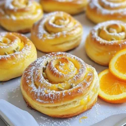 - 4 cups all-purpose flour - 1 packet (2 ¼ teaspoons) active dry yeast - ½ cup granulated sugar - 1 teaspoon ground cardamom - 1 teaspoon salt - ½ cup milk, warmed - ½ cup unsalted butter, melted - 3 large eggs - Zest of 1 large orange - ½ cup orange juice - ½ cup brown sugar - 1 tablespoon cinnamon - ½ cup raisins or currants (optional) - 1 egg (for egg wash) Using high-quality ingredients makes a big difference. Choose fresh yeast for best results. Look for active dry yeast that is not expired. Fresh all-purpose flour helps the dough rise well. Use real unsalted butter for a rich flavor. The orange zest should be bright and fragrant, as this adds a nice aroma to the buns. Freshly squeezed orange juice gives a sweeter taste than store-bought juice. You can use whole wheat flour for added fiber, though it may change the texture. If you have no active dry yeast, try instant yeast instead. For a dairy-free option, almond or oat milk works well. Coconut oil can replace unsalted butter, giving a unique flavor. If you want to skip eggs, use a flaxseed mixture (1 tablespoon flaxseed meal + 2.5 tablespoons water) for each egg. If raisins or currants aren’t your thing, feel free to leave them out or replace them with chopped nuts. {{ingredient_image_1}} Start by mixing warm milk and yeast in a small bowl. Let it sit for about 5-10 minutes. You want it to get frothy. In a big bowl, whisk together the flour, granulated sugar, ground cardamom, and salt. In another bowl, combine melted butter, eggs, orange zest, and orange juice. Pour this into the dry mix, then add the frothy yeast. Stir until you get a sticky dough. Knead the dough on a floured surface for 8-10 minutes until it becomes smooth and elastic. Place the dough in a greased bowl. Cover it with a damp cloth and let it rise in a warm place for 1 hour, until it doubles in size. Once the dough has risen, punch it down gently. Roll it out into a rectangle, about ½ inch thick. In a small bowl, mix brown sugar, cinnamon, and optional raisins or currants. Spread softened butter over the rolled dough. Then, sprinkle the sugar mixture evenly on top. Roll the dough tightly from the long side to form a log. Slice this log into 12 equal pieces. Place these pieces cut side up in a greased baking dish. Cover the dish again with a damp cloth. Let the buns rise for another 30-40 minutes. Preheat your oven to 350°F (175°C). Before baking, brush the tops of the buns with a beaten egg for a golden finish. Bake for 25-30 minutes. They should be lightly golden and cooked through. Allow them to cool slightly before serving. Enjoy these warm, dusted with powdered sugar and garnished with orange slices for added color and taste. To get a good rise, keep your dough warm. Yeast loves warmth. Place the dough in a cozy spot, like near a sunny window. Cover it with a damp cloth to keep moisture in. The dough should double in size in about an hour. If it doesn’t puff up, the yeast might be old or the room too cold. Use fresh ingredients for the best flavor. Check your yeast’s expiration date. Always measure flour correctly. Spoon it into the cup, then level it off. Knead the dough until it feels smooth and elastic. This helps develop gluten, which gives the buns structure. Don’t rush the rising time; it’s key for light, fluffy buns. Serve your orange cardamom morning buns warm. Dust them lightly with powdered sugar for a sweet touch. Add a slice of orange on the plate for color and zest. For a fun twist, pair them with a cup of coffee or tea. You can also enjoy them with a smear of butter or cream cheese. Each bite should feel like a warm hug! Pro Tips Proof Your Yeast: Always ensure your yeast is fresh by checking for froth after mixing it with warm milk. If it doesn’t froth, the yeast may be inactive. Don’t Rush the Rise: Allow your dough ample time to rise. A warm environment helps, but be patient; the dough should double in size for the best texture. Butter for Flavor: Using softened butter for the filling ensures it spreads easily and enhances the flavor of the morning buns. Egg Wash Brilliance: For a beautiful golden finish, brush the tops with a beaten egg before baking, which also helps in achieving a lovely shine. {{image_2}} You can easily change the flavor of your orange cardamom morning buns. For a nutty twist, add chopped walnuts or pecans. They will add a crunchy texture. You can also mix in dried fruits. Raisins and currants work well, but cranberries or chopped dates are great too. Just be sure to chop larger fruits into smaller pieces. This way, they blend well into the dough. Want to make these buns vegan? Replace the eggs with flax eggs. Mix one tablespoon of ground flaxseed with three tablespoons of water and let it sit until thick. Use almond or oat milk instead of regular milk. For gluten-free buns, use a gluten-free flour blend. Be sure to add a bit of xanthan gum for better texture. You may need to adjust the liquid measurements. A glaze can make your buns extra special. For a simple glaze, mix powdered sugar with orange juice. Drizzle it over the warm buns for a bright finish. You can also add a dash of vanilla extract for more flavor. If you want something richer, a cream cheese glaze works great too. Just blend cream cheese, powdered sugar, and a bit of orange juice until smooth. This will add a lovely tang to your morning treat. To keep your orange cardamom morning buns fresh, store them in an airtight container. This helps lock in moisture and flavor. You can keep them at room temperature for up to three days. Make sure they are completely cool before sealing them. If you want to keep them longer, consider refrigeration. However, this may change their texture. When you’re ready to enjoy your buns again, reheating is easy. Preheat your oven to 350°F (175°C). Place the buns on a baking sheet and cover them loosely with foil. Heat for about 10-15 minutes. This warms them up and keeps them soft. You can also microwave them for about 15-20 seconds. Just be careful not to overheat, or they may become tough. Freezing is a great option if you want to save some buns for later. Allow the buns to cool completely, then wrap each one tightly in plastic wrap. Place them in a freezer-safe bag or container. They can last for up to three months in the freezer. When you’re ready to eat, thaw them in the fridge overnight, then reheat as mentioned above. Enjoy fresh flavors anytime you crave a tasty treat! Yes, you can use instant yeast. It works well and rises faster. Just mix it with the dry ingredients. You do not need to proof it in warm milk. This saves you time. The results will be just as tasty! You can tell the buns are done by looking and listening. They should be lightly golden on the top. Tap the bottom of a bun; it should sound hollow. You can also use a toothpick. If it comes out clean, the buns are ready to eat! Many drinks pair nicely with these buns. Here are some ideas: - Fresh orange juice - Herbal tea - Coffee or espresso - Hot chocolate Try these drinks to enjoy a perfect breakfast treat! In this post, we explored how to make orange cardamom morning buns. We covered key ingredients and tips for great results. Remember to pick quality ingredients for the best flavor. You learned step-by-step how to mix, roll, and bake them. Don't forget to try fun variations, like adding nuts or making them vegan. Store them well for later, and you'll enjoy these treats even more. With practice, you’ll master morning buns that impress everyone. Enjoy baking, and savor each bite!