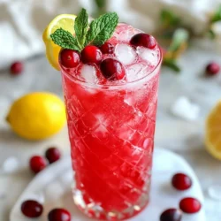 The Vanilla Cranberry Crush Mocktail is a quick and fun drink to make. Here’s what you need: - 2 cups cranberry juice - 1 cup sparkling water - 1 tablespoon pure vanilla extract - 1/2 cup fresh cranberries - 1 tablespoon honey or agave syrup (optional, for sweetness) - Fresh mint leaves for garnish - Ice cubes - Lemon wedges for garnish Each ingredient plays a role in creating a tasty and refreshing drink. The cranberry juice brings a tart flavor. The sparkling water adds fizz, making it fun. Pure vanilla extract gives a warm, sweet note. Fresh cranberries not only look pretty but also add texture. Honey or agave syrup can sweeten the drink as you like. Fresh mint leaves add a burst of freshness. Ice cubes keep the drink chilled, while lemon wedges brighten the taste. Feel free to adjust the ingredients based on your taste. You can add more vanilla for a richer flavor or skip the sweetener if you prefer it tart. Enjoy crafting this delightful mocktail! {{ingredient_image_1}} First, grab a mixing bowl. Pour in 2 cups of cranberry juice. Then, add 1 tablespoon of pure vanilla extract. Stir the mix well. If you want a sweeter drink, add 1 tablespoon of honey or agave syrup. This step is optional, but it adds a lovely touch. Next, you need a cocktail shaker. Fill it with ice cubes. Pour the cranberry and vanilla mixture into the shaker. Shake it well for about 10 to 15 seconds. This chills the drink and blends the flavors perfectly. Now, take a tall glass and fill it with ice cubes. Strain the mixture into the glass, but leave some space at the top. Slowly pour in 1 cup of sparkling water. This keeps the bubbles fresh. Gently stir the drink to mix it without losing the fizz. Add a handful of fresh cranberries on top for color and taste. Finally, garnish with fresh mint leaves and a lemon wedge on the rim. This adds a nice finish to your drink. Enjoy your Vanilla Cranberry Crush! Choosing the right type of vanilla I recommend using pure vanilla extract. It gives the best flavor. Avoid imitation vanilla as it lacks depth. You can also try vanilla bean paste for a rich twist. Just remember, a little goes a long way! Adjusting sweetness to taste Taste is key! Start with one tablespoon of honey or agave syrup. If you want it sweeter, add more. Mix well after each addition. This way, you can find the perfect level of sweetness for your palate. Creative garnishing options Garnishes make a drink pop! Fresh cranberries add color and a burst of flavor. Mint leaves are great for a fresh aroma. Try adding a lemon wedge on the rim for a zesty touch. You can even use edible flowers for a fancy look. Glassware choices Choose tall glasses for a stunning presentation. Clear glasses show off the beautiful color of the drink. If you want something extra special, use stemless wine glasses. They are both chic and practical for this mocktail. Perfect occasions for serving This drink is perfect for parties or holiday gatherings. Serve it at brunch or family dinners. Kids love it too, making it great for celebrations. You can even enjoy it on a cozy night in! Pairing with snacks or appetizers Pair this mocktail with light snacks. Cheese platters, fruit skewers, or mini quiches work well. The tartness of the cranberry balances nicely with savory bites. Enjoy your Vanilla Cranberry Crush with friends and family! Pro Tips Chill Your Ingredients: Keep your cranberry juice and sparkling water in the refrigerator before preparing the mocktail to ensure a refreshing and cold drink. Experiment with Sweetness: Adjust the sweetness by varying the amount of honey or agave syrup according to your taste preferences. Garnish Wisely: Use fresh mint leaves not only for garnish but also to enhance the aroma and freshness of the mocktail. Presentation Matters: Serve in tall glasses to create an appealing look, and consider using fun straws or cocktail picks for added flair. {{image_2}} You can make this drink even better by adding other fruit juices. Try orange juice for a bright taste. Apple juice brings sweetness and pairs well with cranberry. You can also add pomegranate juice for a rich color and flavor. Seasonal fruits can enhance your drink, too. Use fresh watermelon in summer or diced peaches in late summer. These fruits add a fun twist and make each sip special. Herbs can change the whole feel of your mocktail. Try mint for a cool taste. You can also use basil or rosemary for a unique flavor. They bring a fresh touch to the drink. Flavored sparkling water is another great choice. Lemon or lime sparkling water adds zest. You can also find berry-infused sparkling water for added flavor. Experiment with these herbs and waters to find your favorite mix. If you want a lighter drink, consider sugar-free choices. Substitute honey or agave syrup with stevia or monk fruit sweetener. These options cut down on sugar but keep it tasty. Using unsweetened cranberry juice is key for sugar-free mocktails. You still get the rich, tart flavor without the added sugar. This way, you can enjoy the Vanilla Cranberry Crush guilt-free! You can prepare the Vanilla Cranberry Crush Mocktail ahead of time. Combine the cranberry juice and vanilla extract in a bowl. If you want it sweeter, add honey or agave syrup. Mix well. Pour the mixture into a container. Keep it in the fridge until you're ready to serve. This way, you save time when guests arrive. The drink stays fresh for about two days in the fridge. Make sure to store it in an airtight container. For gatherings, chill the mocktail in advance. You can also keep sparkling water separate. Mix it in just before serving to keep those bubbles alive and fizzy. Want to get creative? You can make mocktail ice cubes. Just pour the mocktail mixture into ice cube trays and freeze. This adds fun and keeps your drink chilled. You can also store the ingredients separately. Freeze fresh cranberries and mint leaves to use later. Just remember to thaw them before serving. Yes, you can use fresh juice. Fresh juice gives a bright, lively taste. Just ensure it’s unsweetened. This will keep the drink balanced and refreshing. Absolutely! This mocktail is perfect for kids. It has no alcohol and is fun to drink. Kids will love the sweet and tangy taste. You can try different flavors. Add orange juice for a citrus twist. Or use pomegranate juice for a richer taste. Both are tasty options without alcohol. Yes, you can easily make larger batches. Just multiply the ingredients by the number of servings you want. Serve it in a pitcher for easy pouring. To adjust for more servings, increase the cranberry juice and sparkling water. Keep the vanilla extract the same for flavor. Add more fresh cranberries and mint for garnish. This blog post shared an easy and tasty mocktail recipe. We covered the ingredients, steps, and tips for a great drink. You can mix cranberry juice with vanilla and sweeten it as you like. Adding sparkling water makes it special. Consider creative garnishes to impress your guests. Mocktails are fun for any occasion. You can adapt the recipe too. Try different fruits, herbs, or even save some for later. Enjoy making this refreshing drink at home!