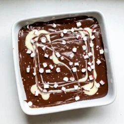 To make this quick and easy peppermint fudge, you need just a few key ingredients: - Chocolate components: - 2 cups semi-sweet chocolate chips - 1/2 cup white chocolate chips (for a swirled look) - Sweetening agents: - 1 can (14 oz) sweetened condensed milk - Flavorings and toppings: - 1 teaspoon peppermint extract - 1 cup crushed peppermint candies or candy canes - Pinch of sea salt These ingredients come together to create a rich and minty treat. The semi-sweet chocolate chips provide a deep chocolate flavor. The sweetened condensed milk adds creaminess and sweetness. Peppermint extract gives that fresh, minty kick. Crushed peppermint candies add texture and a pop of color. The white chocolate chips swirl in for visual flair. A small pinch of sea salt balances all the flavors. When you gather these ingredients, you set yourself up for a quick win in the kitchen. This fudge recipe is not only simple but also fun to make. You can enjoy it at home or share it with friends. The best part? You can whip it up in just ten minutes! {{ingredient_image_1}} Start by lining an 8x8 inch baking dish with parchment paper. Leave an overhang on the sides. This helps you lift out the fudge easily later. Make sure the paper fits snugly in the corners. In a medium saucepan, add 2 cups of semi-sweet chocolate chips and 1 can of sweetened condensed milk. Heat this mixture over low to medium heat. Stir it constantly with a spatula. Keep mixing until the chocolate is smooth and fully melted. This step is key for a great texture. Once the chocolate is melted, remove the saucepan from the heat. Add 1 teaspoon of peppermint extract and a pinch of sea salt. Stir well to mix everything together. This adds a nice flavor kick to your fudge. Next, fold in half of the crushed peppermint candies. Save the rest for later. This gives your fudge a fun crunch. Pour the chocolate mixture into your prepared baking dish. Spread it evenly across the bottom. For the white chocolate swirl, melt 1/2 cup of white chocolate chips in a separate small bowl. Use the microwave for this, heating in 30-second bursts and stirring in between. Once it's smooth, drizzle it over the chocolate layer. Use a toothpick or knife to gently swirl it. This creates a beautiful marbled effect. Now, sprinkle the remaining crushed peppermint candies on top. This adds extra texture and looks nice too. Place the dish in the refrigerator for about 10 minutes. This will help the fudge set. Once it’s firm, lift it out using the parchment overhang. Cut the fudge into squares and enjoy! To make sure your chocolate stays smooth, use low heat. Stir constantly while it melts. This helps prevent the chocolate from burning. If it feels too thick, add more sweetened condensed milk. This will help it blend better and stay creamy. You can change the fudge flavor to suit your taste. Use different extracts like vanilla or almond. Try adding a pinch of cinnamon for warmth. You can also mix in nuts or dried fruit. Experimenting with flavors makes each batch unique and fun! The texture of your fudge should be rich and creamy. Make sure to fold in the crushed peppermint carefully. This keeps some pieces whole for crunch. If you want a firmer fudge, let it set longer in the fridge. Pay attention to the cooling time for the best results. Pro Tips Use High-Quality Chocolate: For the best flavor, opt for high-quality semi-sweet chocolate chips. They melt better and provide a richer taste. Chill for Better Cutting: After refrigerating, let the fudge sit at room temperature for a few minutes before cutting. This helps avoid cracks. Experiment with Flavors: Feel free to substitute peppermint extract with flavors like orange or almond for a unique twist on the fudge. Store Properly: Keep the fudge in an airtight container in the refrigerator to maintain freshness for up to two weeks. {{image_2}} You can change the flavor of your fudge easily. Instead of peppermint, try other extracts. Almond extract adds a nutty taste. Vanilla extract gives a classic touch. For a fruity twist, use orange or lemon extract. Just swap the peppermint extract with your choice. Use the same amount for best results. Toppings can really change your fudge. Instead of crushed peppermint candies, use other goodies. Chopped nuts like walnuts or pecans add crunch. Mini marshmallows can give a fun texture. Try drizzling caramel sauce for a sweet layer. Get creative! Mix and match to find your favorite combo. You can make this fudge fit different diets. To make it dairy-free, use dairy-free chocolate chips. Look for sweetened condensed milk made from coconut. This keeps the fudge creamy without dairy. Also, check your toppings. Make sure any candies or extras are dairy-free. Enjoy your treat without worry! To keep your peppermint fudge fresh, store it in an airtight container. You can place parchment paper between layers to prevent sticking. This method works well for short-term storage. Keep the fudge in a cool, dark place, like a pantry. If you live in a warm area, the fridge is best. The chill helps maintain the fudge's texture. You can freeze peppermint fudge for longer storage. Cut the fudge into squares before freezing. Wrap each piece in plastic wrap, then place them in a freezer-safe bag. This keeps the fudge fresh and tasty. When you're ready to enjoy it, take out a piece and let it thaw in the fridge. It should remain soft and delicious. Peppermint fudge lasts about one week at room temperature. If stored in the fridge, it can last up to two weeks. Freezing extends its life to about three months. Always check for any signs of spoilage before enjoying. Fresh fudge should smell sweet and have a smooth texture. Yes, you can make fudge without chocolate chips. You can use cocoa powder or carob chips instead. These options will change the taste and texture. If you choose cocoa powder, add more sweetened condensed milk to keep it smooth. To make smaller servings, cut the recipe in half. Use a smaller dish, like a 6x6 inch pan. You will need 1 cup of chocolate chips and 1/2 can of sweetened condensed milk. This makes about 8 pieces. If you do not have peppermint extract, you can use vanilla extract or almond extract. Both will give a nice flavor but will change the taste a bit. You may also try orange or lemon zest for a fresh twist. In this blog post, we explored how to make delicious peppermint fudge. We covered key ingredients like chocolate, sweeteners, and flavorings. You learned step-by-step how to prepare, melt, and swirl the fudge. Tips ensured smooth chocolate, perfect texture, and flavor customization. We discussed variations to fit different tastes and dietary needs. Lastly, proper storage tips help keep your fudge fresh. Fudge-making is fun and allows you to be creative. Enjoy your delicious treat!